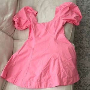 Pink Puff Sleeve Women's dress! Worn once for pictures!